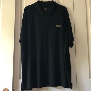 Lacoste sport men’s size 11R 100% polyester black shirt. Short sleeve.
